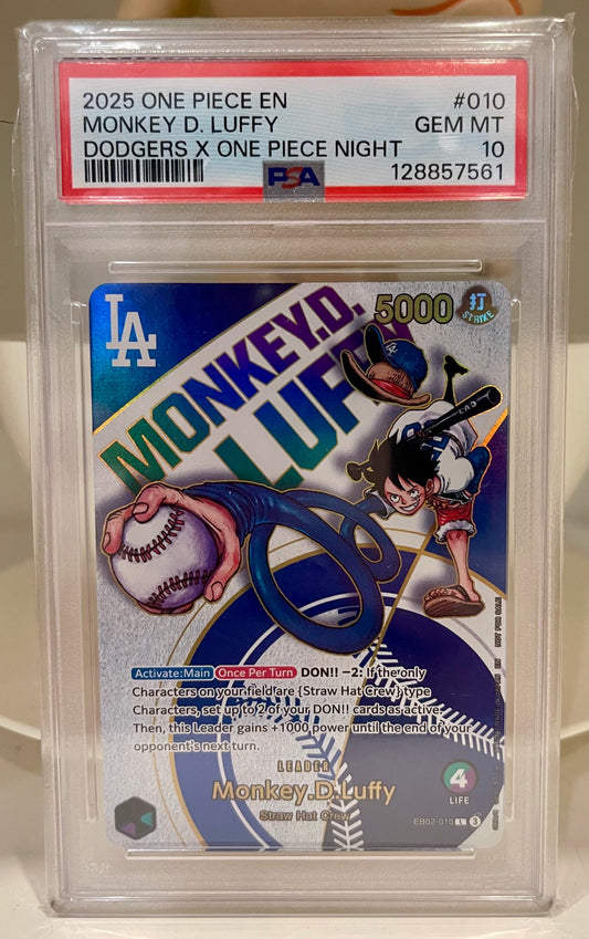 2025 One Piece Dodger Night Promo Trading Card PSA 10