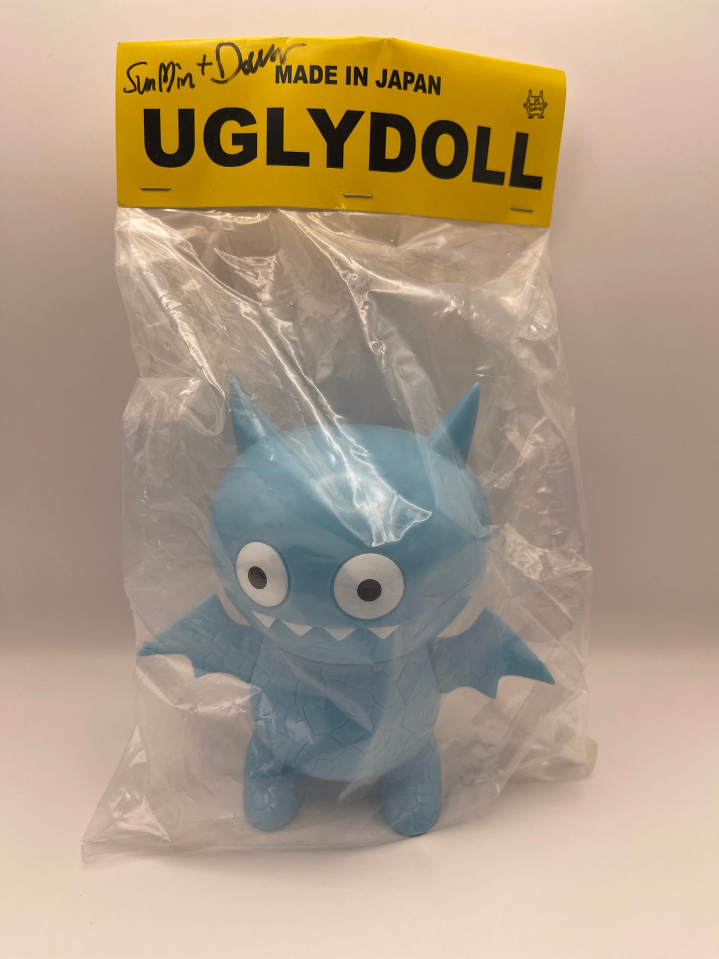Uglydoll Ice Bat Kaiju Blue Signed Name Card