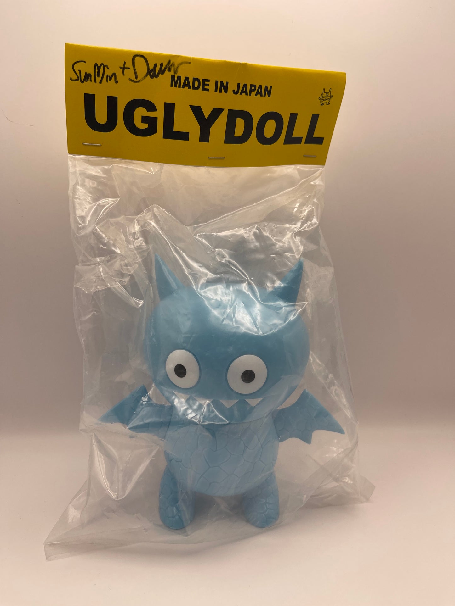 Uglydoll Ice Bat Kaiju Blue Signed Name Card