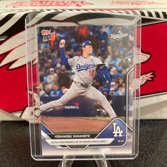 Yoshinobu Yamamoto Topps Now #916 World Series Game 6